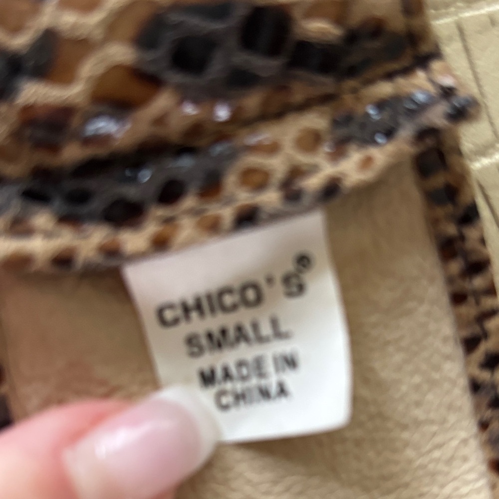Chico's Tan and Black Animal Print Belt